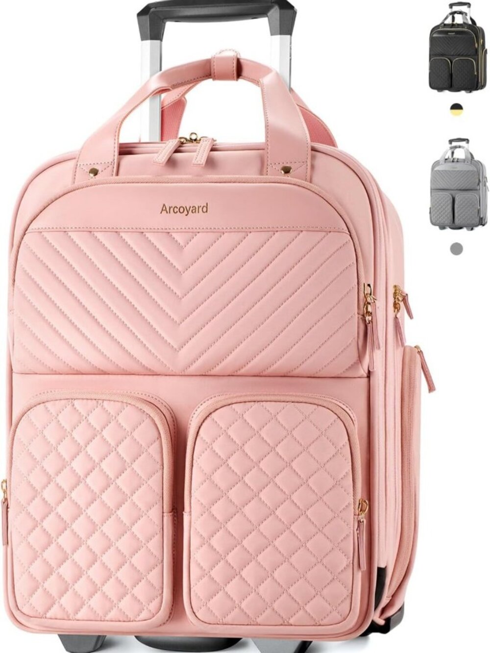 17.3” Underseat Carry-On Luggage with Wheels - Travel-Friendly Personal Item Bag